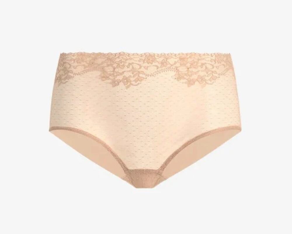 Commando Double Take High Rise Sheer Bikini Panty Beige M/L